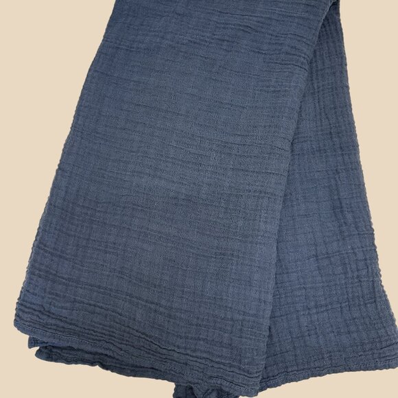 Swaddle Blanket in Blue Gauze, Excellent Used Condition - Picture 2 of 3